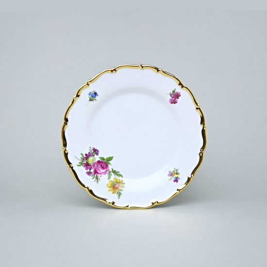 Plate dessert 19 cm, Aristocrat, Queens Crown, Original Bohemia porcelain