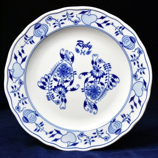 Plate dining 24 cm, the Pisces, (wall plate too), Original Blue Onion Pattern