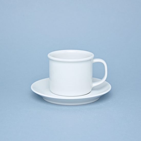 Mug Retro 180 ml smaller + saucer 14 cm, white, G. Benedikt 1882