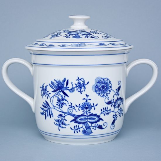 Mug "Český" with 2 handles 3 l and lid, Original Blue Onion Pattern