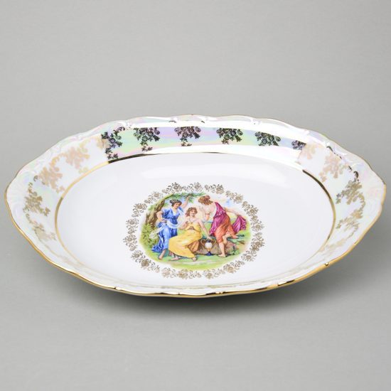 Bread basket 36 cm, The Three Graces + gold, Carlsbad porcelain