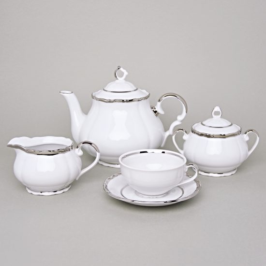 Tea set for 6 pers., HC002 platinum strip Simona, Elizabeth