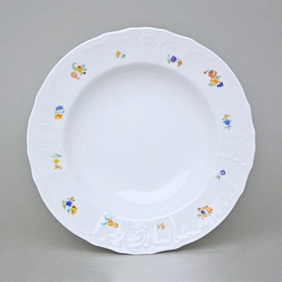 Talíř hluboký 23 cm, Thun 1794, karlovarský porcelán, BERNADOTTE házenka