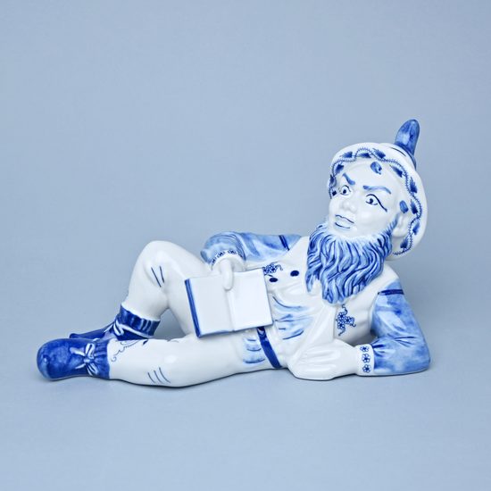 Trpaslík ležící s knihou Ferdinand 25 x 15 cm, Cibulák, originální z Dubí