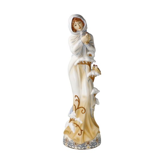 Winter 1900 porcelain figure, 10 / 9.5 / 31.5 cm, A. Mucha, Goebel