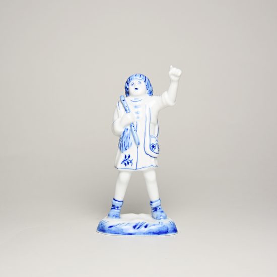 Boy with a whistle, Original Blue Onion Pattern