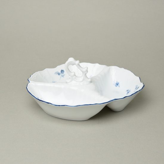 Cabaret 23 cm with handle, Thun 1794, karlovarský porcelán, BERNADOTTE blue flower