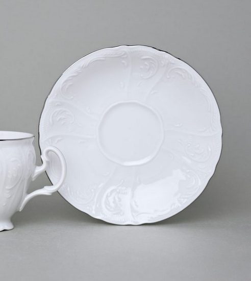 Podšálek kávový 14 cm, Thun 1794, karlovarský porcelán, BERNADOTTE platina