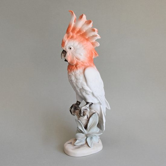 Cockatoo Parrot, 15 x 12 x 39 cm, Pastel, Porcelain Figures Duchcov