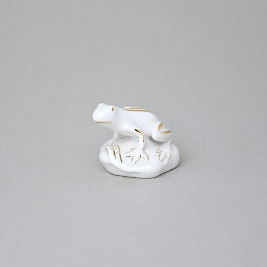 Little Frog 5 x 5 x 4,4 cm, White + Gold, Royal Dux Bohemia