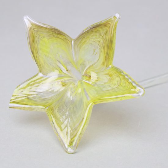 Flower with stem 38 cm - yellow, 1 pcs., Pačinek GLASS