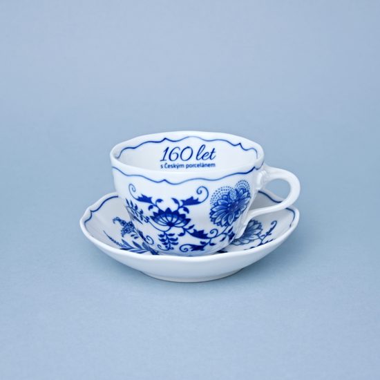 Šálek a podšálek B + B, 210 ml / 14 cm na kávu, Výroční - 160 let, Cibulák, originální z Dubí
