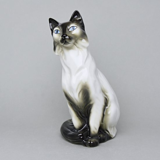 Cat 22,5 x 17 x 34 cm, Porcelain Figures Duchcov