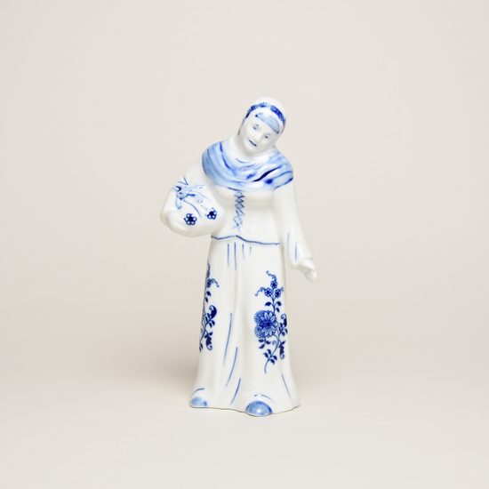 Stařenka s uzlíčkem, 15,5 cm, porcelánové figurky, Cibulák, originální z Dubí