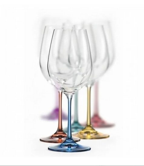 Spectrum 350 ml Rainbow - color set, wine glass, 6 pcs., Crystalex