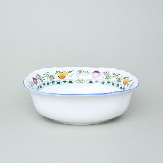 Salad bowl square 21 cm, COLOURED ONION PATTERN