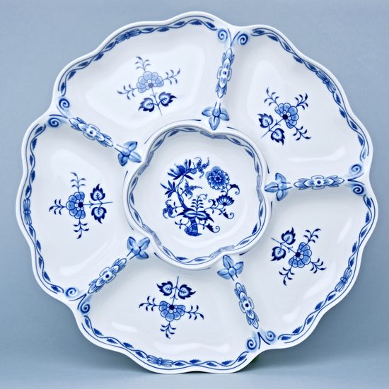 6-part dish 35 cm, Original Blue Onion Pattern