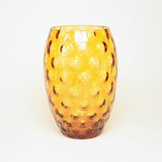 Egermann: Vase Amber - Olive Shape, h: 20,5 cm, Crystal Vases Egermann