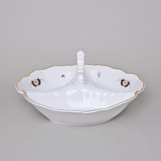 Miska kabaret třídílná 23 cm, Thun 1794, karlovarský porcelán, BERNADOTTE erbíky