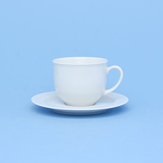 Cup 165 ml plus saucer 135 mm, Opal white, Thun 1794 Carlsbad porcelain