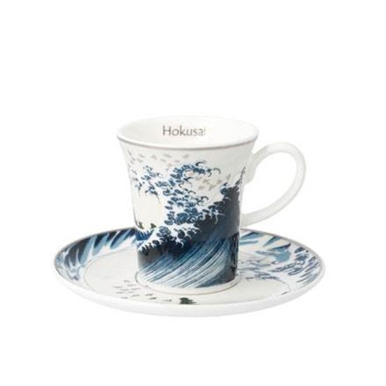 Cup and saucer K. Hokusai - The Great Wave II, 100 ml / 12 cm, Fine Bone China, Goebel
