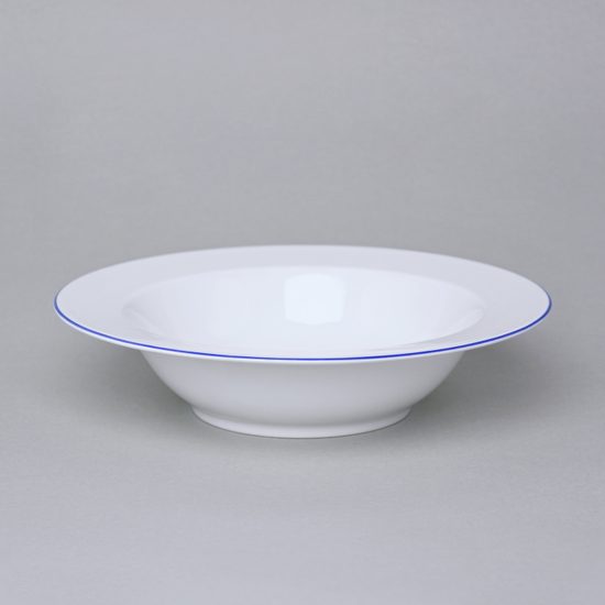 Plate deep 22 cm (450 ml), ELLA blue stripes, Thun 1794, karlovarský porcelán