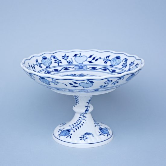 Mísa kompotová oboustranná 24 cm na ozdobné noze nízké, Cibulák, originální z Dubí