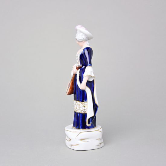 Lady with lute 22 cm, Isis, Porcelain Figures Duchcov
