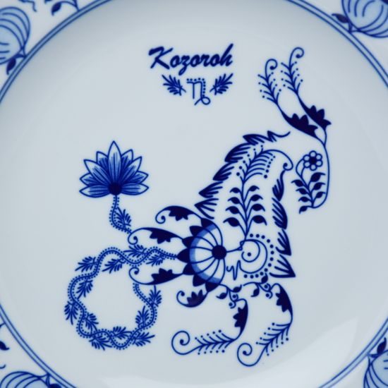 Talíř mělký 24 cm, Kozoroh, (i na zeď), Cibulák, originální z Dubí