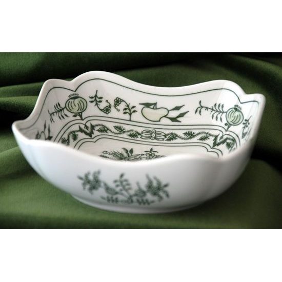 Bowl salad square 15 cm, Green Onion Pattern, Cesky porcelan a.s.