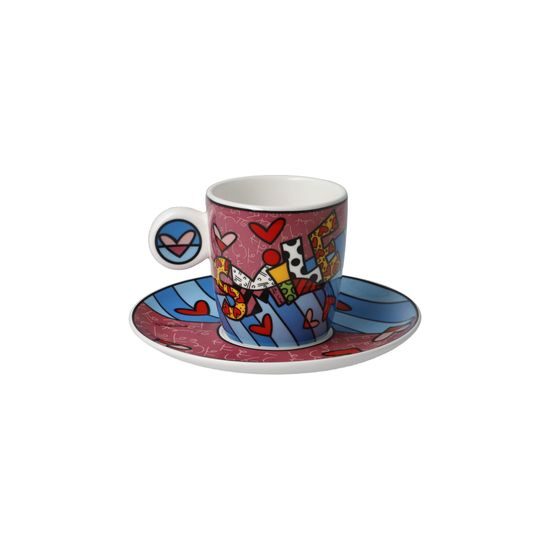 Cup and saucer Romero Britto - Smile, 100 ml / 12 cm, Fine Bone China, Goebel