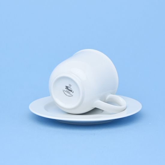 Šálek 200 ml vysoký a podšálek 150 mm, Jana bílá, Thun 1794, karlovarský porcelán