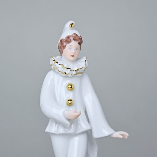 Pierrot 14 x 5 x 5,3 cm, White + Gold, Royal Dux Bohemia