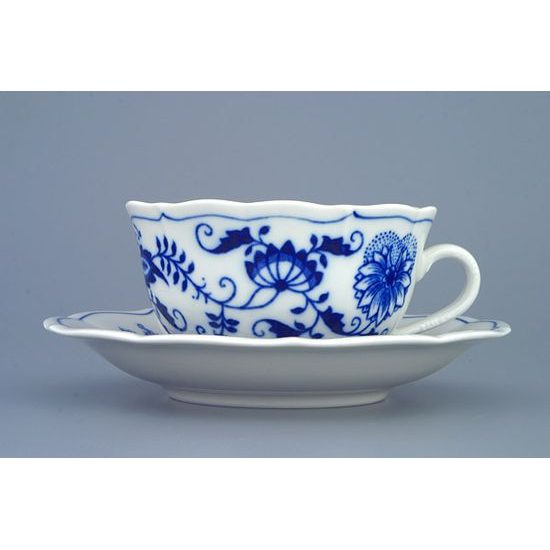 Cup and saucer mirror C/1 + ZC1, 200 ml / 15,5 cm for tea, Original Blue Onion Pattern, QII