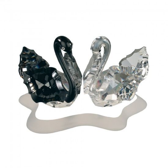 Black and White Swans 36 x 80 mm, Crystal Gifts and Decoration PRECIOSA
