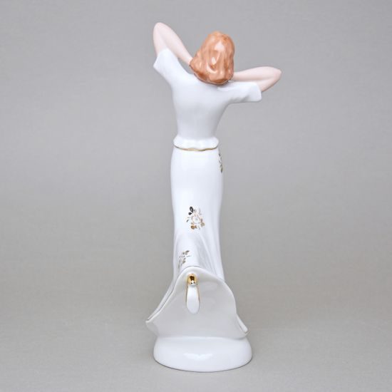 Lady 13,5 x 11 x 29 cm, White + Gold, Porcelain figures Duchcov
