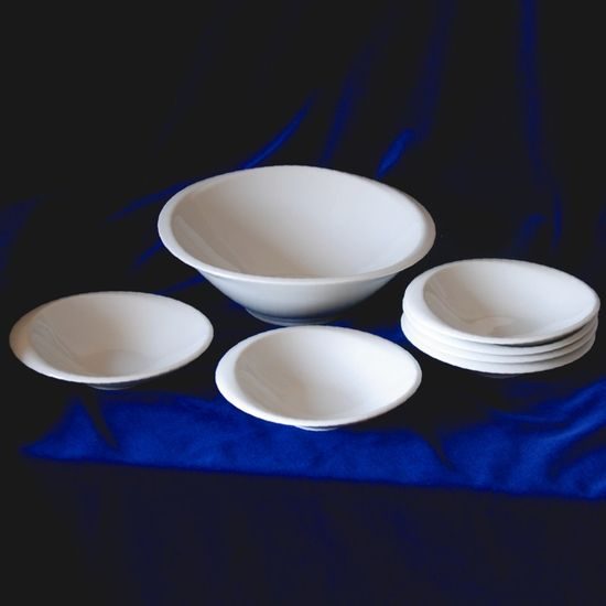 Compot set for 6 persons, Future white, Thun 1794 Carlsbad porcelain, FUTURE