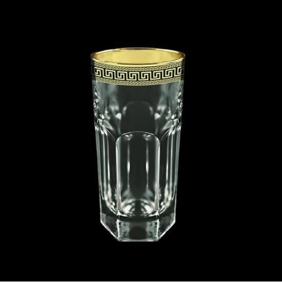 Astra Gold: Long drink glass 370 ml, crystal, Provenza, Antique Golden Black decor
