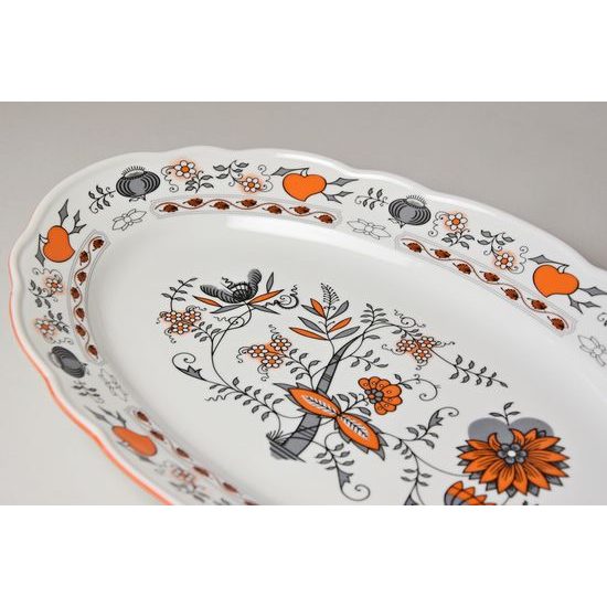 Cibulák oranžový: Mísa oválná 35 cm, Český porcelán a.s.