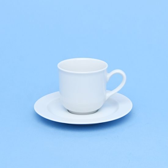 Coffee cup 135 ml and saucer 130 mm, Jana white, Thun 1794 Carlsbad porcelain