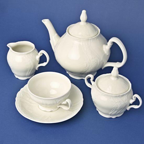 Tea set for 6 persons, Thun 1794 Carlsbad porcelain, BERNADOTTE ivory