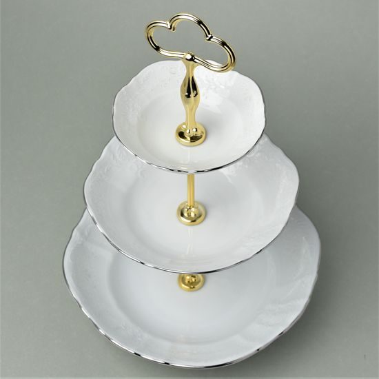 Compartment dish 3 pcs. - BOWLS, Thun 1794 Carlsbad porcelain, BERNADOTTE frost, Platinum line