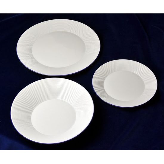 Plate set for 6 pers., Lea BLUE LINE, Thun 1794 Carlsbad porcelain