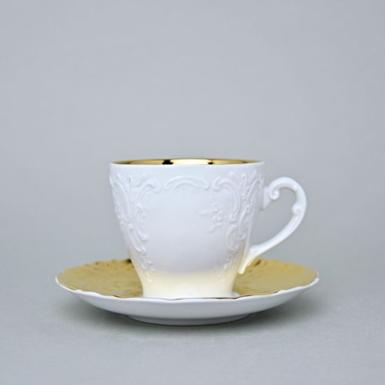 Cup 175 ml and saucer coffee, Opera GOLD inside, Cesky porcelan a.s.