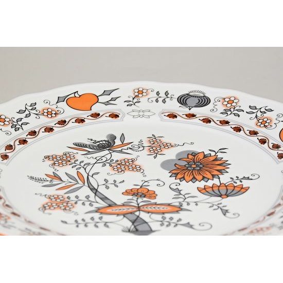 Orange-black Onion: Plate dining 26 cm, Český porcelán a.s.