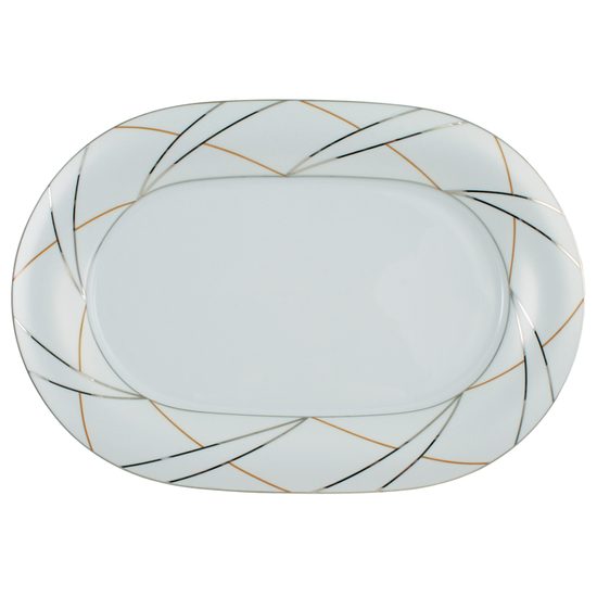 Platter oval 36 cm, Jade 3669 Silk, Tettau Porcelain