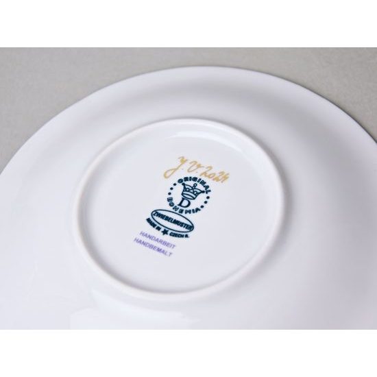 Šálek a podšálek C/1 + ZC1 (zrcadlový podšálek), 200 ml / 15,5 cm na čaj, rubínová červeň + zlato, Český porcelán a.s.