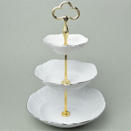 Compartment dish 3 pcs. - BOWLS, Thun 1794 Carlsbad porcelain, BERNADOTTE frost, Platinum line