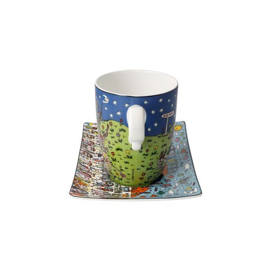 Mug with saucer All Roads Lead to Bremen 400ml, fine bone china, J. Rizzi, Goebel