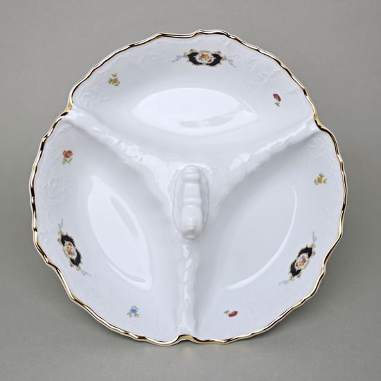 Miska kabaret třídílná 23 cm, Thun 1794, karlovarský porcelán, BERNADOTTE erbíky